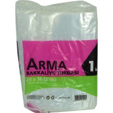 Naksan Naylon Torba Arma Şeffaf Bakkaliye Kuruyemiş Şeker Torbası 23X36 (2 Lik ) Takribi 190 Adet 1000 gr