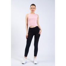 The Step Sports Kadın Pembe Fitilli Örme Atlet