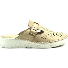 Beety Sb-1  Deri Bej & Siyah & Beyaz Anatomik Kadın Anne Terlik