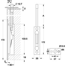 Hafele Bolt 04 Sürgü Mandallı 12,7X172MM, Mat Paslanmaz Çelik Renk