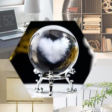 Keyfim Shop Dekoratif Metal Ayaklı Kalptasarımlı 3D Cam Küre