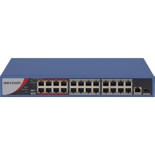 HıkVision DS-3E0326P-E/M(B) 24 Port Megabit 24 Port Poe 250W + 1 Port Gigabit Uplink + 1 Port Gigabit Sfp Yönetilemez Rack Mount Switch