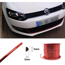Oto Aksesuarcım Yapışkanlı Nikelaj Şerit Çıta Bant Parlak Kırmızı 5mm 5 Metre