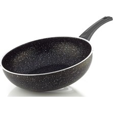 Delux Store Delux 3mm Iç Dış Granit 30CM Wok Tava