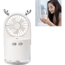 Yue Store Mini Geyik Sprey Fan Kapalı Sevimli Yaratıcı Masaüstü Nemlendirici Beyaz (Yurt Dışından)