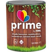 Hemel Prime Solvent Bazlı Renkli Ahşap Vernik - 2,5 Lt Burma