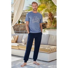 Berrak 9074 Erkek Kısa Kol Pijama Takımı Mavi - S