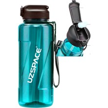 Vagonlife Uzspace 1,5 Litre 1500 ml Turkuaz Büyük Boy Spor ve Günlük Matara Suluk Silion Pipet Ağızlık