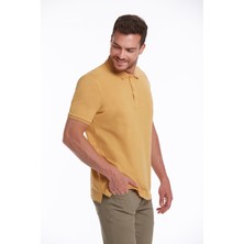 Hatemoğlu Erkek Hardal Regular Fit %100 Pamuk Polo Yaka Tişört