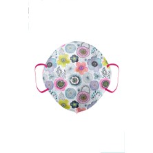 Medizer Qzer Flower Art Desenli Ffp2 N95 Maske 5 Katmanlı