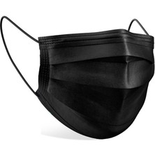 Medizer Full Ultrasonik Cerrahi Ağız Maskesi 3 Katlı Spunbond Kumaş 50 Adet Burun Telli Siyah