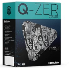 Qzer Insanlar Desenli Ffp2 N95 Maske Meltblown Katmanlı