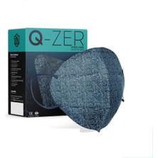 Qzer Lacivert Dalga Desenli Ffp2 N95 Maske Meltblown Katmanlı