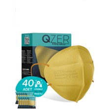 Medizer Qzer Sarı Renk 5 Katmanlı Ffp2 N95 Maske