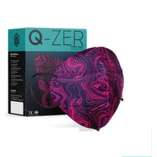 Qzer Fuşya Desenli Ffp2 N95 Maske Meltblown Katmanlı