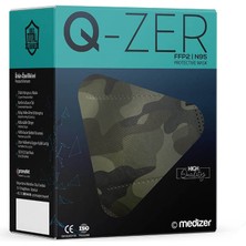 Medizer Qzer Yeşil Kamuflaj Desenli Ffp2 N95 Maske