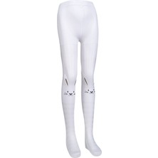 BRZ Collection Tavşan Desenli Transparan Mikro Kız Çocuk Külotlu Çorap Tekli