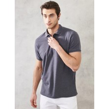 ALTINYILDIZ CLASSICS Erkek Antrasit Slim Fit Dar Kesim Polo Yaka Pamuklu Tişört