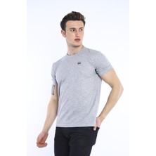 Escetic Erkek G2 Melanj Erkek Slim Fit Pamuklu Kısa Kollu Bisiklet Yaka T-Shirt - 0829