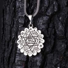 Tesbih Sepetim Mührü Süleyman Işlemeli 925 Ayar Gümüş Kolye