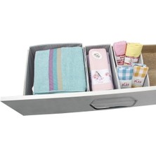 Deyhome 4'lü Çekmece İçi Düzenleyici Organizer Set Gri Çizgili