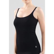 FİNE RİBANA PARMAK ASKI SİYAH ATLET 1615