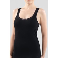 Comfort Elegance Kalın Askı Siyah Atlet 1364