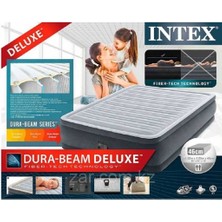 Intex Elektrik Şişme Çift Kişilik Yatak Deluxe Dura-Beam Yüksek (152X203X46 Cm)