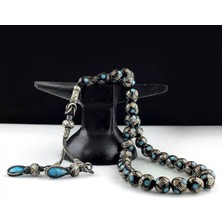 Tesbih Sepetim Erzurum Oltu Taşı Tesbih 1000 Ayar Kazaz Gümüş Püsküllü