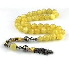 Tesbih Sepetim Özel Tasarım 925 Ayar Gümüş Püsküllü Damla Kehribar Tesbih