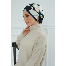 Aisha's Design Desenli Çapraz Güllü Bone,desen 32,B-26YD