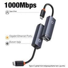 Baseus 1000MBPS Type-C To RJ45 Dönüştürücü Type-C To RJ45 Ethernet Lan Port Adaptör