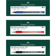 Faber-Castell 1425 Iğne Uç Tükenmez Kalem 10 Mavi 10 Kırmızı 10 Siyah