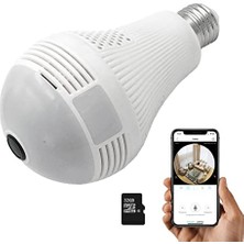 Nanocamcoders Hd 1080 P 360 Panoramik Gizli Wifi Kamera Ampul Ev Güvenlik Lambası Kamera