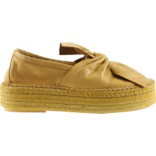 Bueno Shoes Sarı Deri Kadın Espadril Babet