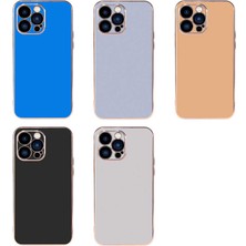 CoverZone iPhone 13 Pro ile Uyumlu Kılıf Kamera Korumalı Parlak Renk Tasarımlı Emollient Kılıf Gold