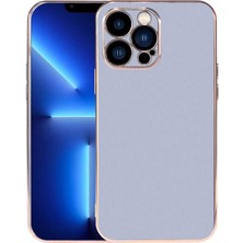 CoverZone iPhone 13 Pro ile Uyumlu Kılıf Kamera Korumalı Parlak Renk Tasarımlı Emollient Kılıf Mavi Açık