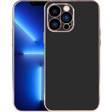 CoverZone iPhone 12 Pro Max ile Uyumlu Kılıf Kamera Korumalı Parlak Renk Tasarımlı Emollient Kılıf Siyah