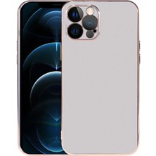 CoverZone iPhone 12 Pro  ile Uyumlu Kılıf Kamera Korumalı Parlak Renk Tasarımlı Emollient Kılıf Gümüş