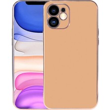 CoverZone iPhone 11 ile Uyumlu Kılıf Kamera Korumalı Parlak Renk Tasarımlı Emollient Kılıf Gold