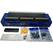 Scspazar Hcs P00-02450-1U 24 Port Keystone Jack Utp Boş PANEL+J6E-00873 Cat6 Keystone Jack 24 Adet