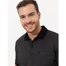 Pierre Cardin Erkek Siyah Regular Fit Polo Yaka Tişört 50250225-VR046