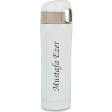 Sedef Silver Kişiye Özel Isim Yazılabilir Hediyelik Isimli  400 ml Paslanmaz Çelik Termos Bardak Mug Kahve Çay Ki