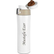 Sedef Silver Kişiye Özel Isim Yazılabilir Hediyelik Isimli  400 ml Paslanmaz Çelik Termos Bardak Mug Kahve Çay Ki