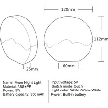 Xinhang LED Karartma Gece Işığı Ay Lambası Çocuklar Için Yaratıcı Başucu Işık Bebek Çocuk Yatak Odası Dekorasyon Doğum Günü Hediyesi | LED Gece Işıkları (Yurt Dışından)