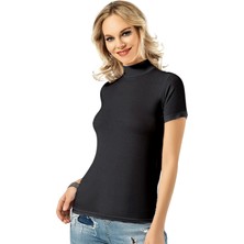 Kota Kadın 2'li Yarım Balıkçı Kısa Kollu Atlet 6228 | Siyah