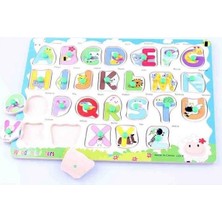 Sepetegelsin Ahşap Çocuk Gelişimi Neşeli Harfler Puzzle Yapboz