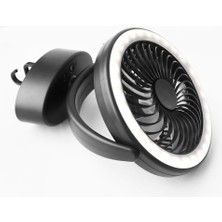 xPhone Store YQ-8004 USB Şarjlı Açık Mekan Vahşi Kamp Fan Çok Fonksiyonlu Kamp Çadırı LED Fan (Siyah) ( Dışından)