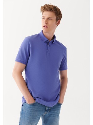 Mavi Mor Polo Tişört