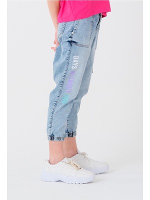 Angelos Girls Mavi Kız Çocuk Jogger Jean Pantalon T1801